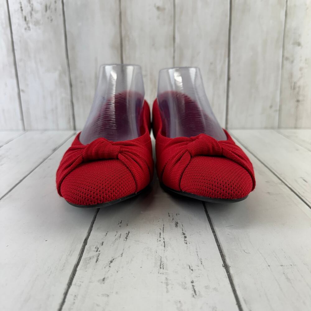 Vivaia Ruby Red Bibi Almond-Toe Knotted Flats Adorable Knot Style Size 38/7-7.5 - Picture 4 of 13